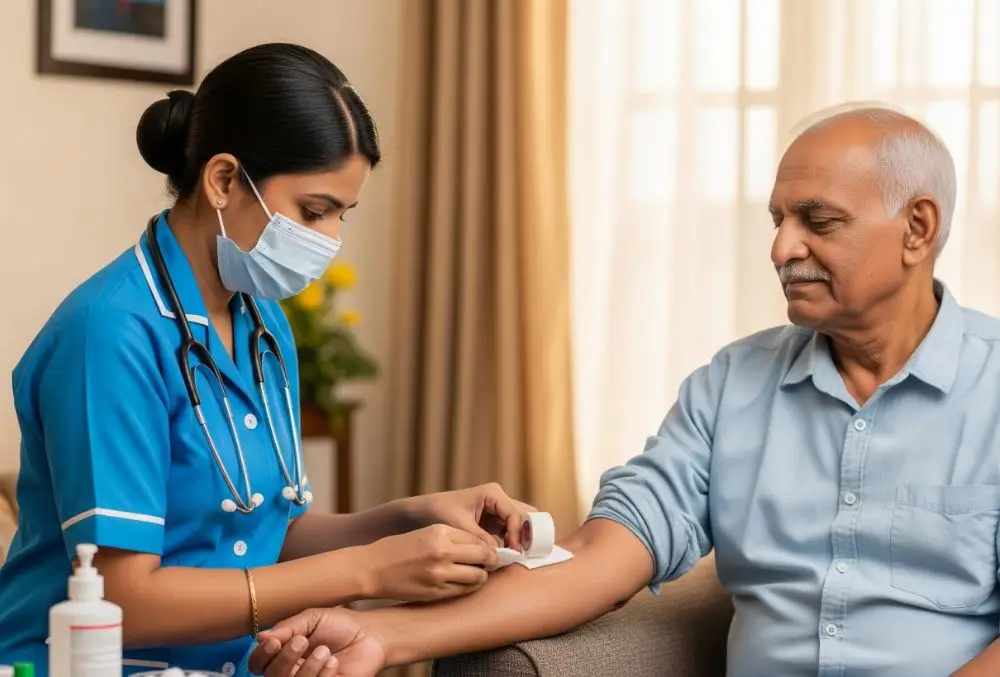 post-surgery wound dressing nurses at home